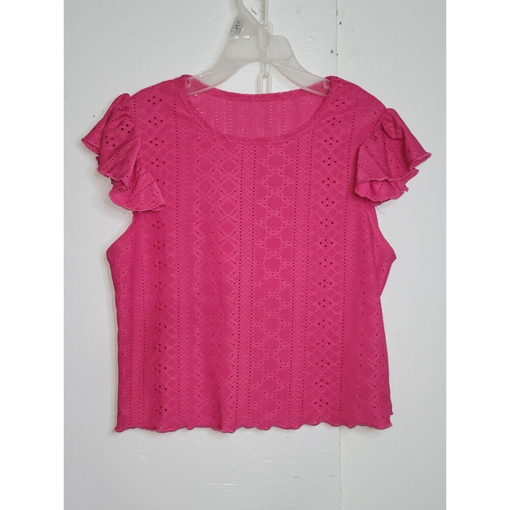 Girl's Eyelet Flutter Sleeve Blouse AH51